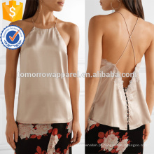 Vestuário de camisola de seda-charmese Lace-aparado atacado moda feminina vestuário (TA4094B)